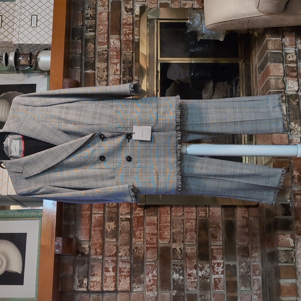 Marella Plaid Pantsuit Cropped Ladies Size 6